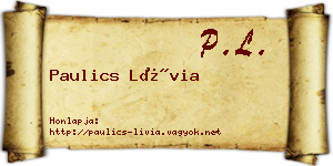 Paulics Lívia névjegykártya